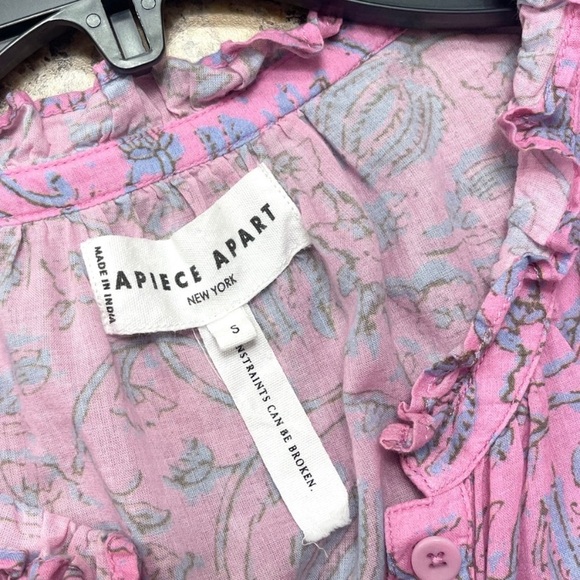 Apiece Apart Los Altos Floral Print Mock Neck Blouse Small - Picture 12 of 12